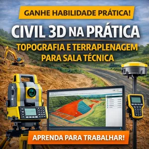 Imagem de capa para o Curso online Civil 3D na Prática: Topografia e Terraplenagem para Sala Técnica