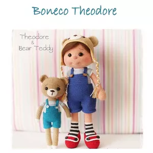 Imagem de capa para o Ebook Receita em PDF - Boneco Theodore e o Urso Teddy Amigurumi
