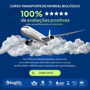 Imagem do curso Transporte de Material Biológico: Todas as exigências da IATA, ANAC, ANTT e ANVISA