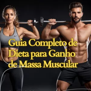 Imagem de capa para o Ebook Guia Completo de Dieta para Ganho de Massa Muscular