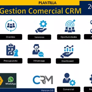Imagen de portada para Curso online Plantilla Gestion Comercial - CRM en Excel e Integrado a Whatsapp