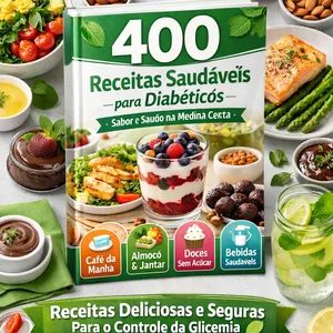 Imagem de capa para o Ebook Mais de 400 Receitas para Diabéticos