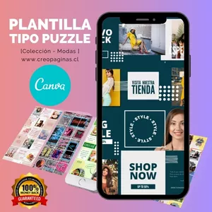 Imagen de portada para Curso online Plantilla  Tipo Puzzle para Instagram en Canva (Moda, Fashions)