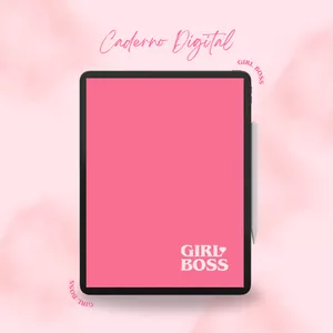 Imagem de capa para o Ebook Caderno Girl Boss Pink