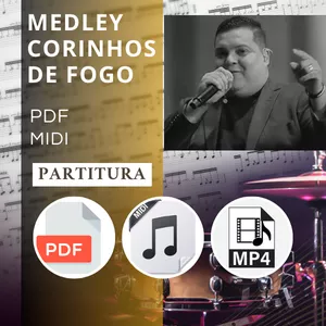 Imagem de capa para o Ebook Partitura de Bateria - Música: Medley Corinhos de Fogo
