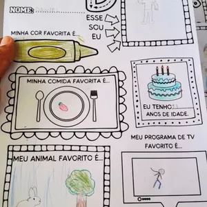 Imagem de capa para o Ebook Atividade de Identidade e Autoconhecimento –Tudo Sobre Mim🎨