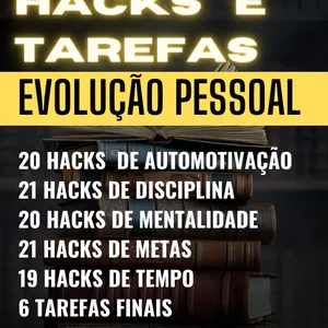 Imagem de capa para o Ebook 107 HACKS PARA ATIVAR SUA EVOLUÇÃO PESSOAL em 21 dias (107 Tarefas)