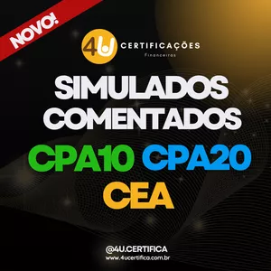 Imagem de capa para o Curso online Simulados 4U - Questões Comentadas CPA10, CPA20 e CEA