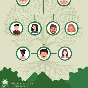 Imagem de capa para o Ebook ÁRVORE GENEALÓGICA EM PDF EDITÁVEL PARA A CIDADANIA ITALIANA + BÔNUS IMPERDÍVEL