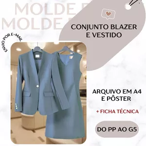 Imagem de capa para o Ebook Conjunto Blazer + Vestido - Molde em PDF