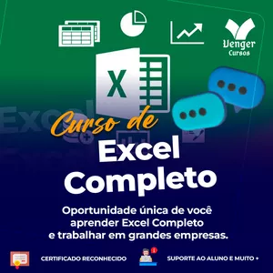 Imagem de Curso de Microsoft Excel criado por Venger Cursos na hotmart