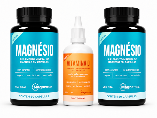 Kit 2 Magnésio 1 Vitamina D Gotas