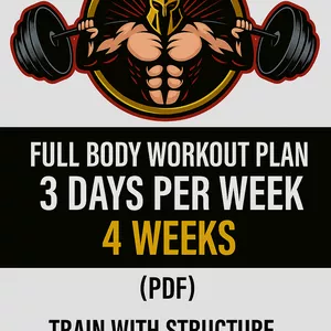 Cover image for Ebook Full Body Workout Plan – 3 Days per Week – 4 Weeks (PDF)
