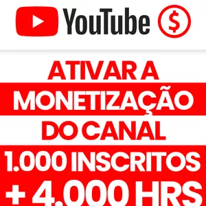 Imagem de capa para o Serviço online Monetização do Canal do YouTube 4 mil Horas + 1000 Inscritos 
