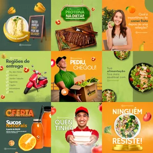 Imagem de capa para o Curso online Pack 20 Artes Feed Tema: Alimentação Saudável - Editáveis No Canva (Versão Gratuita)