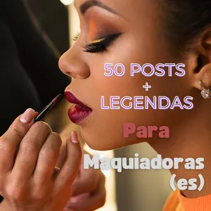 Imagem de capa para o Curso online 50 Posts e legendas para Maquiadoras e maquiadores