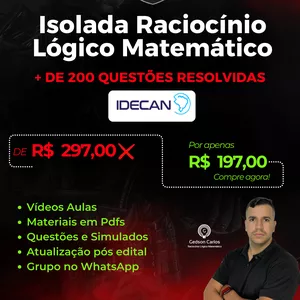 Imagem de capa para o Curso online ISOLADA RACIOCÍNIO LÓGICO MATEMÁTICO