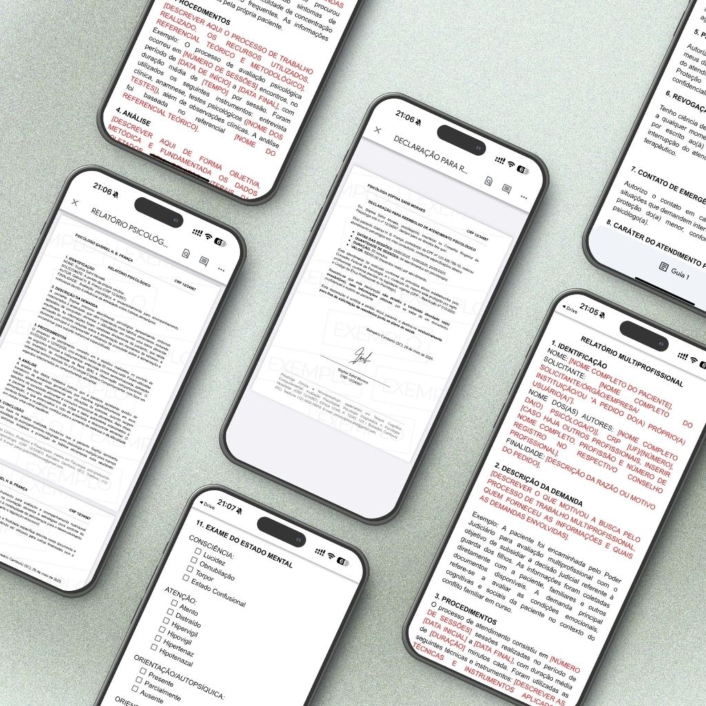PACK COMPLETO:﻿﻿﻿﻿﻿﻿﻿﻿﻿﻿﻿ DOCS PSICOLÓGICOS! [BÔNUS: EXEMPLOS PREENCHIDOS EM PDF].