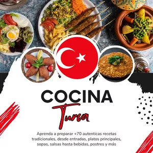 Imagen de portada para Ebook Cocina Turca: Aprenda a Preparar +70 Auténticas Recetas Tradicionales, Desde Entradas, Platos Principales, Sopas, Salsas Hasta Bebidas, Postres y más