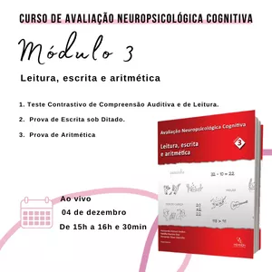 Imagem de capa para o Curso online Curso de Avaliação Neuropsicológica Cognitiva - Módulo 3