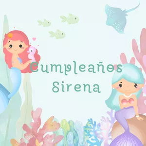 Imagen de portada para Ebook Plantilla de invitación y prints para fiesta infantil, motivo: Sirena