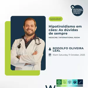 Imagem de capa para o Curso online Day 2 – 10:00 – Rodolfo Oliveira Leal: Hipotiroidismo em cães: As duvidas de sempre﻿  (Subtitled)