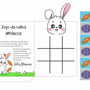 Imagem de capa para o Ebook Arquivo digital - Jogo da Velha e Bingo de Páscoa para imprimir.