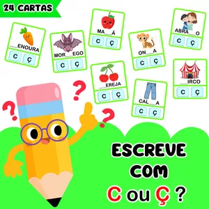Imagem de capa para o Ebook Escreve com C ou Ç? Jogo de Ortografia