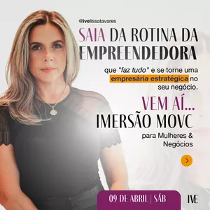 Imagem de capa para o Evento presencial Imersão MOVC para Mulheres & Negócios