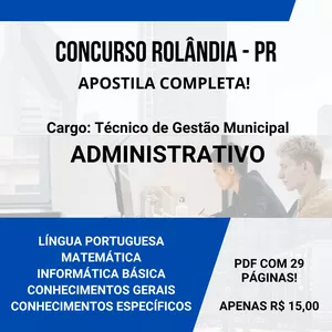 Imagem de capa para o Ebook ROLÂNDIA PR  - Técnico de Gestão Municipal Administrativo