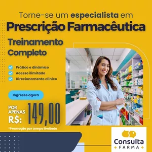 Imagem de capa para o Curso online CURSO DE CONSULTA, INDICAÇÃO E PRESCRIÇÃO FARMACÊUTICA 
