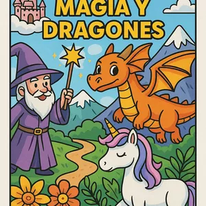Imagen de portada para Ebook colouring book - Mundo de magia y dragones