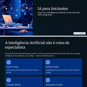 Imagem de capa para o Ebook 📘 IA para Iniciantes