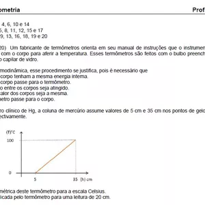 Imagem de capa para o Ebook Lista de exercícios de Física - termometria
