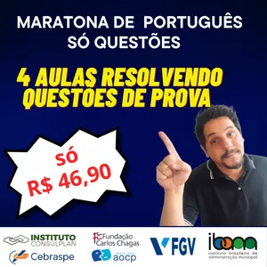 Imagem de capa para o Curso online Maratona de questões de português ao vivo 