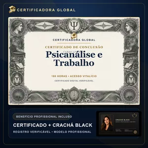 Imagem do curso 🔥 BOLSA 100% [APLICADA] - [MATRÍCULA] CURSO DE FORMAÇÃO EM PSICANÁLISE E TRABALHO - ACESSO VITALÍCIO - CRACHÁ BLACK + REGISTRO - CASHBACK R$ 25 - BÔNUS APOSTILA EXTRA - CG