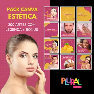 Imagem de capa para o Curso online 200 Artes - Estética - Editáveis Em Canva + Bônus