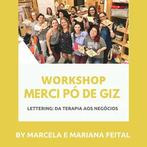 Imagem de capa para o Evento online Workshop Merci Pó de Giz - Lettering: da terapia aos negócios!
