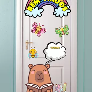 Imagem de capa para o Ebook Painel de porta bem-vindos Tema Capivara