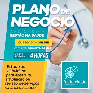 Imagem de Plano de Negócio Aplicado à Saúde criado por Saberlogia - Cursos Online na hotmart