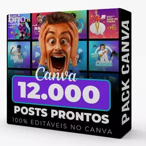 Imagem de capa para o Curso online Pack 12.000 Posts em Canva