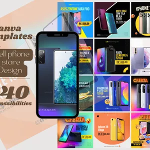 Cover image for Online course Canva Template cell phone store  +40 possibilities