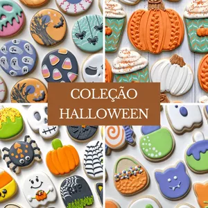 Imagem de capa para o Curso online Curso de Halloween: Biscoitos Decorados com Glacê Real 