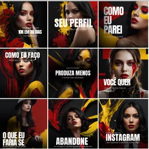 Imagem de capa para o Ebook PACK DE FEED DARK ESTRATÉGICO RED&YELLOW - PLR