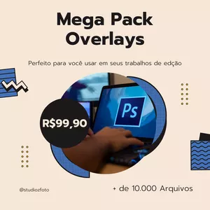 Imagem de capa para o Curso online Pack De Overlays Para Photoshop + 10.000 Arquivos + Brindes