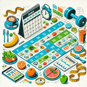 Imagem de capa para o Ebook Emagreça em 60 Dias: Guia Completo com Plano Alimentar, Exercícios e Receitas