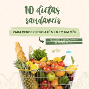 Imagem de capa para o Ebook 10 Dietas Saudáveis para te fazer perder 5 kg em 1 mês
