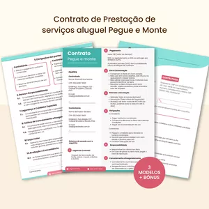 Imagem de capa para o Curso online  Contrato de Prestação de Serviços Pegue e Monte + Bônus