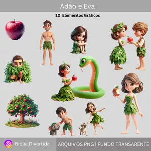 Imagem de capa para o Ebook Adão e Eva - Cliparts