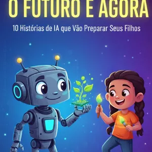 Imagem de capa para o Ebook As Aventuras de Robô Amigo: 10 histórias mágicas sobre inteligência artificial para crianças 